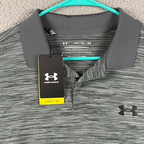 Under Armour UPF 40 Golf Polo Shirt Men's Large Gray Performance NWT New - Picture 1 of 11